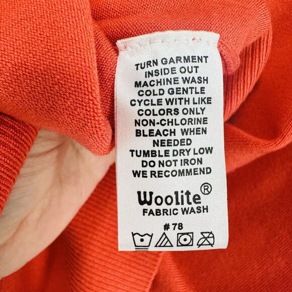 Hampshire Studio Coral Orange Mock Neck Knit Short Sleeve Zip Back Sweater 2X - Picture 6 of 7